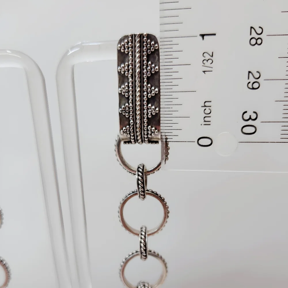 SUARTI Rare Vintage Sterling Silver 5 Ring Drop Dangle Earrings Post Back